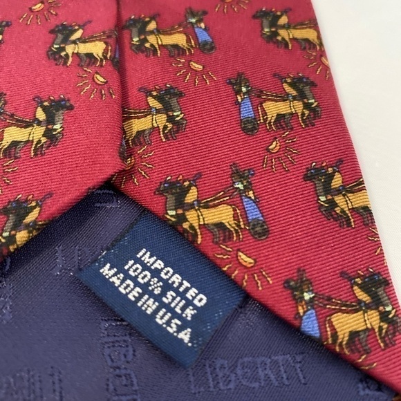 4 for $20 SALE! Liberty of London 100% Silk Tie, Red Egyptian Chariot - Picture 3 of 6
